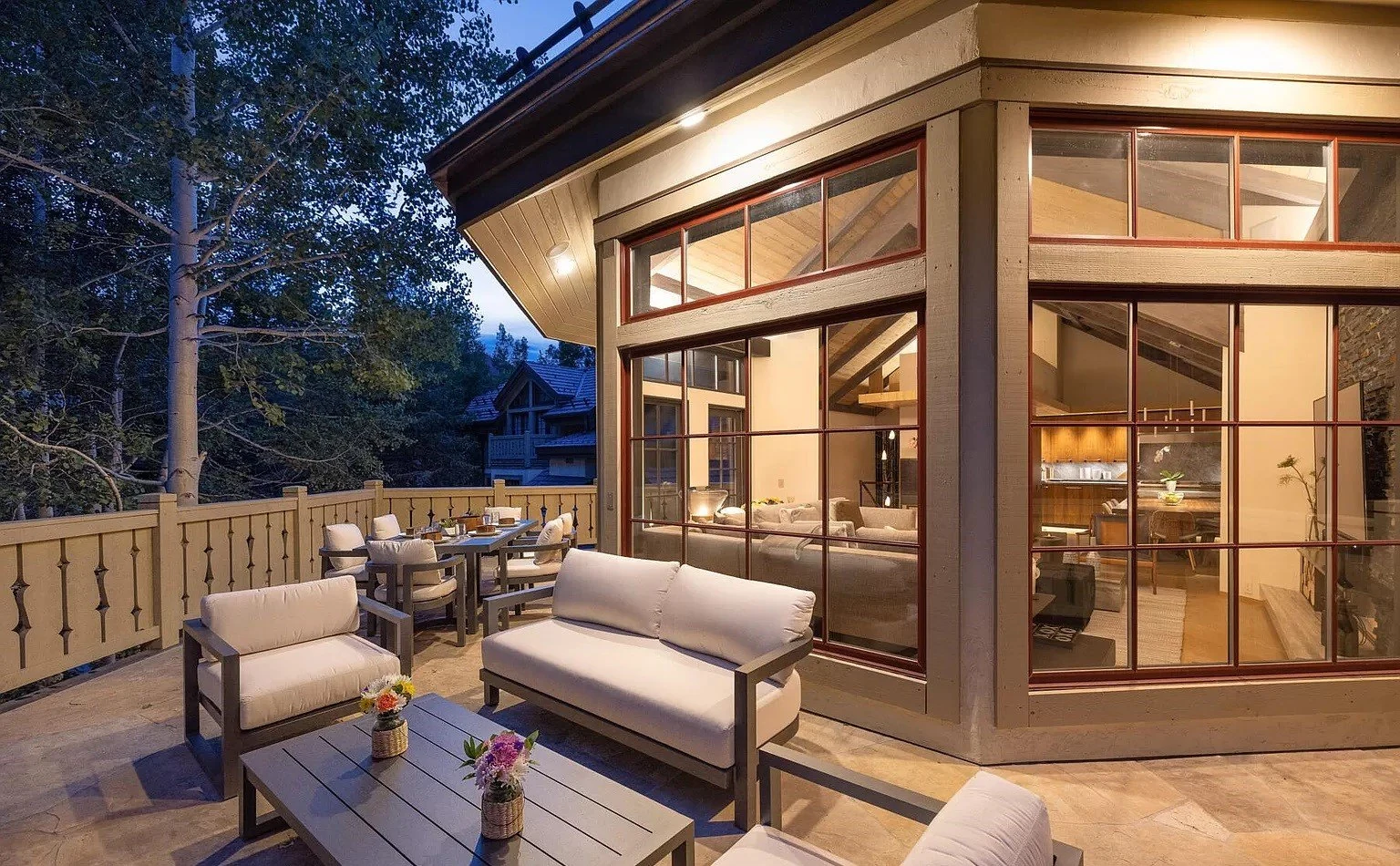 Outdoor deck and seating area